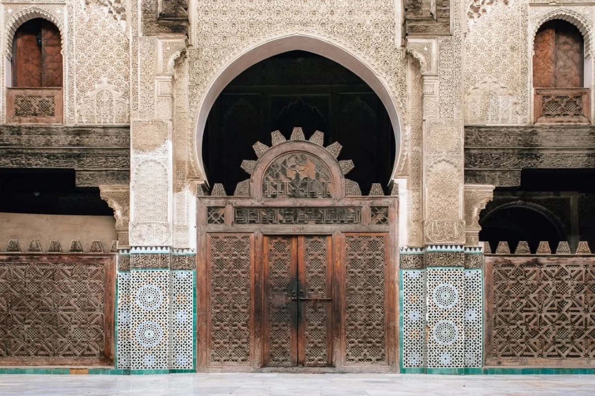 Al Quaraouiyine University courtyard, the world’s oldest university in Fes, Morocco