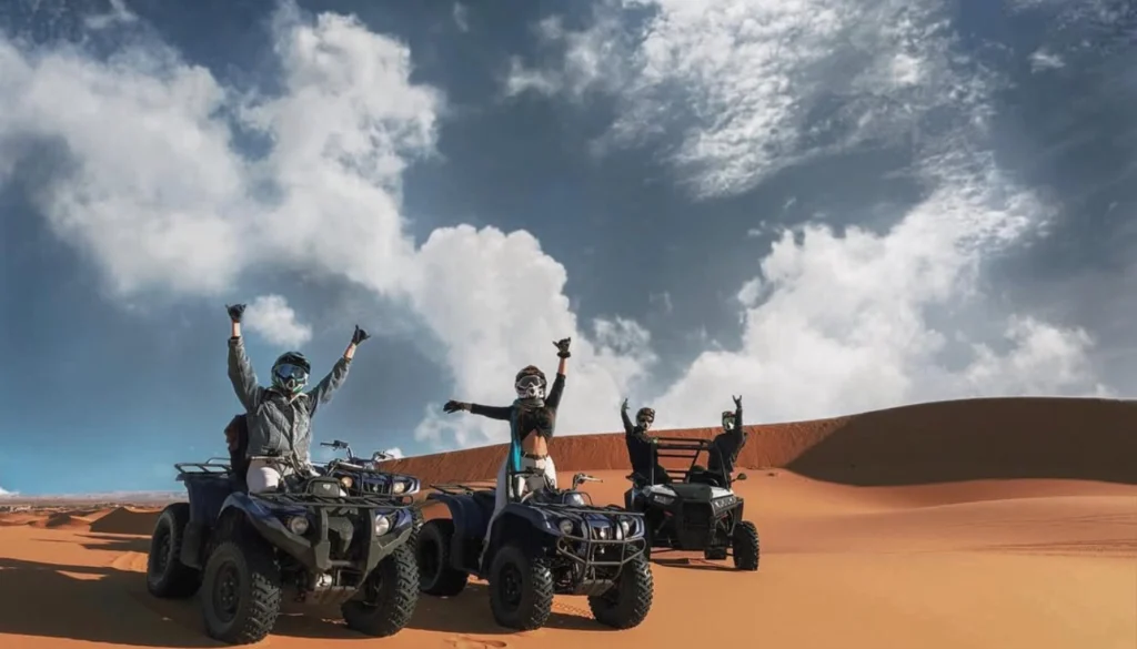 Family enjoying Merzouga ATV quad biking tour together