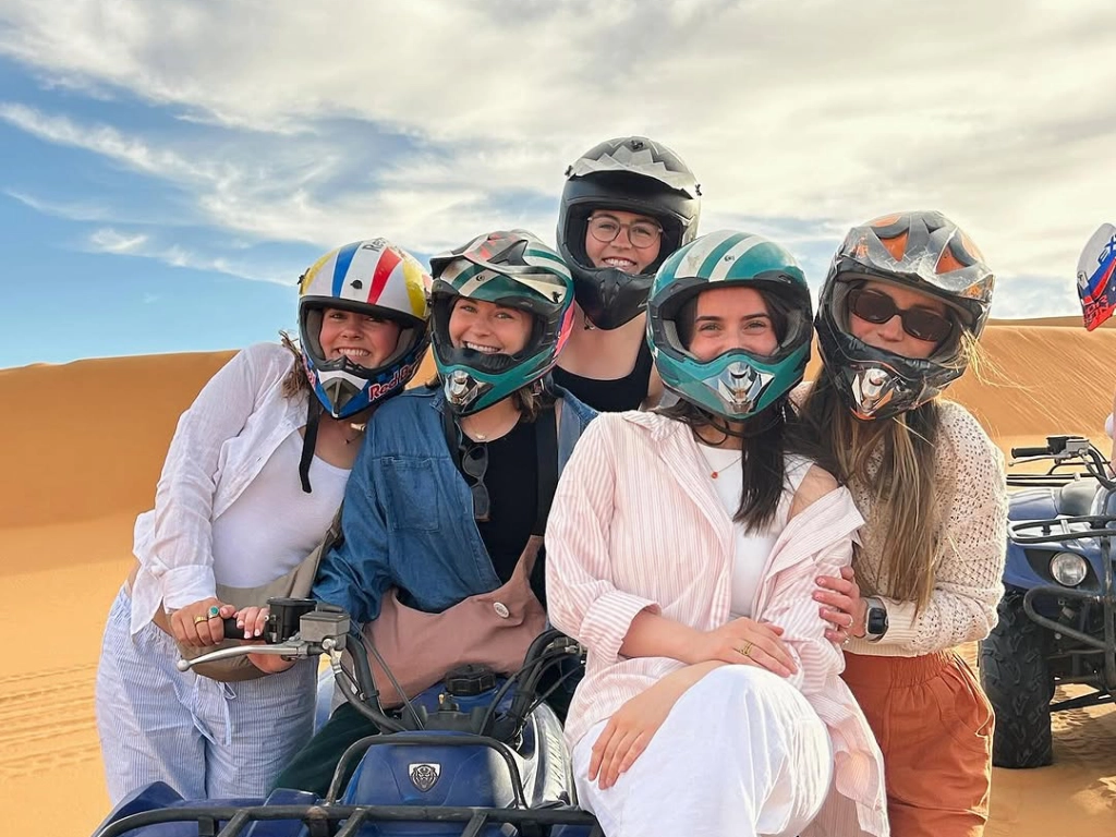 Safety equipment for Merzouga ATV quad biking including helmets and goggles