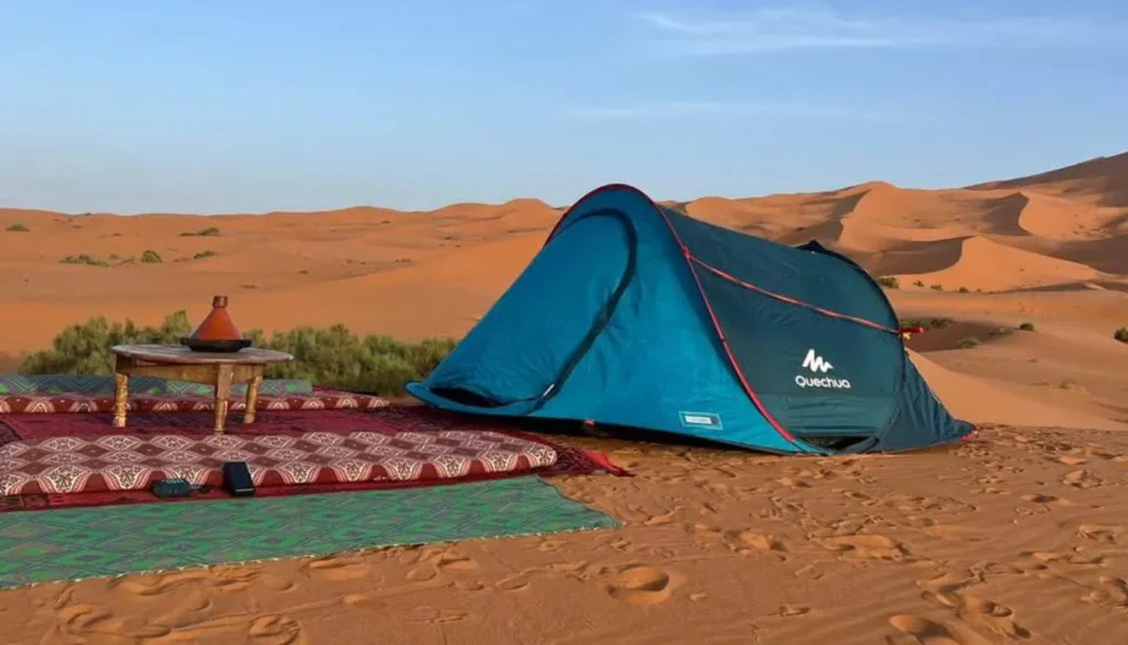 Two-night wild camping Morocco experience deep in Erg Chebbi dunes